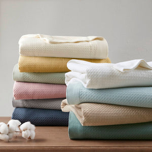 English Elm 1-piece King Cotton Woven Blanket Oeko-tex Certified Lightweight Layering Bedding B035P408329