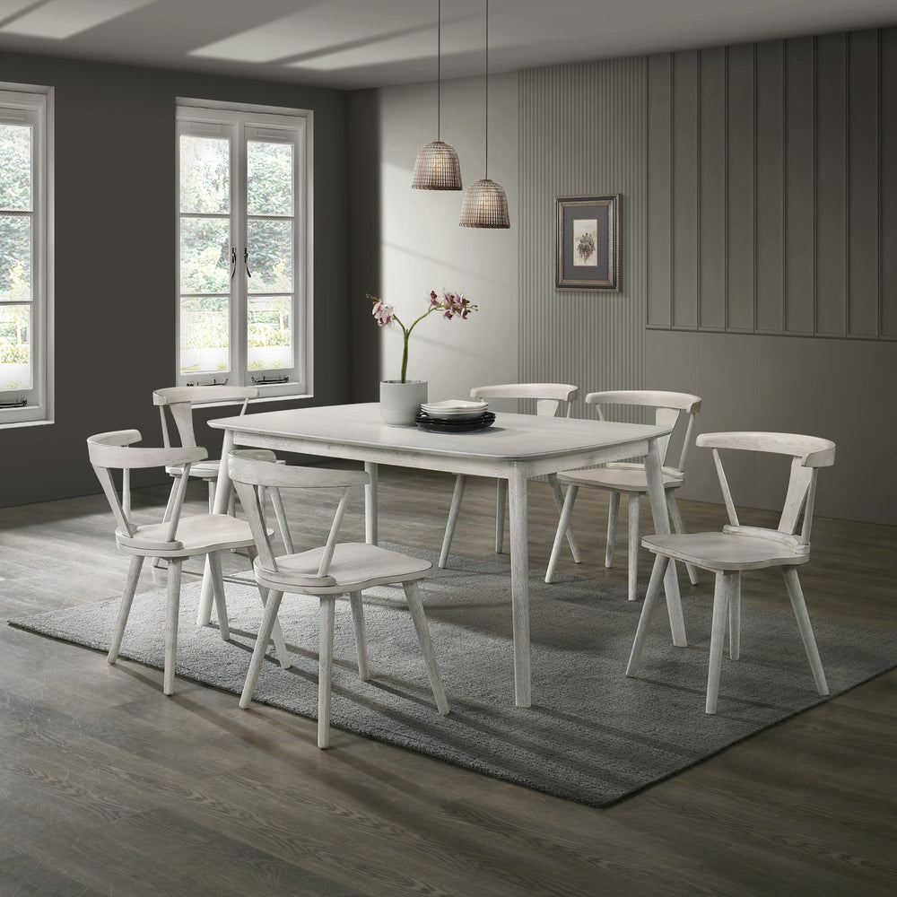 English Elm 2-Piece Rustic Dining Side Chair Set - Solid Wood, Weathered Finish, Easy Assembly, Farmhouse Charm W2537P214545