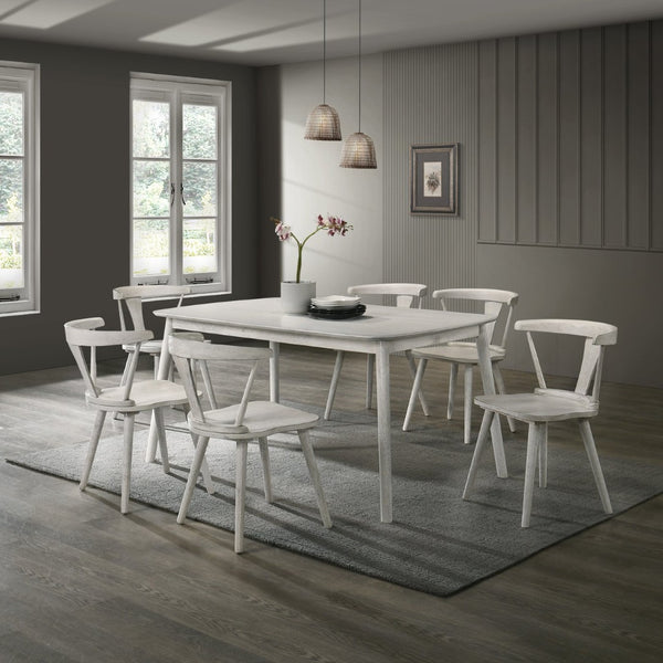 English Elm 2-piece Solid Wood Farmhouse Dining Chair Set with Weathered Rustic Finish W2537P214545