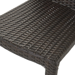 English Elm Christopher Knight Home® - LARACHE Elegant Outdoor Armless Rattan Dining Chairs Set of 2 – Stackable, Textured Wicker Comfort Brown Multi 39.3 L x 28.5 W x 22.5 H N776P610544M