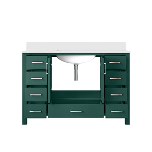 English Elm Green 48 in. Bath Vanity with Cultured Marble Top, Solid Wood, Soft-Close Drawers & Ample Storage B2731P259070