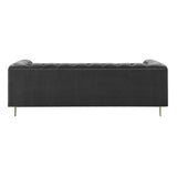 English Elm Steve Silver - Charlene - Velvet Button Tufted Sofa - Gray