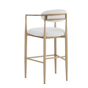 English Elm Christopher Knight Home® - Barstools Set Of 2 - Chic Beige Upholstered Bar Stools With Back, Natural Wood & Iron Legs, 260Lbs Capacity N779P248198N