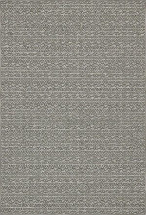 Unique Loom Outdoor Modern Links Machine Made Striped Rug Gray, Gray/Silver 6' 0" x 9' 0"