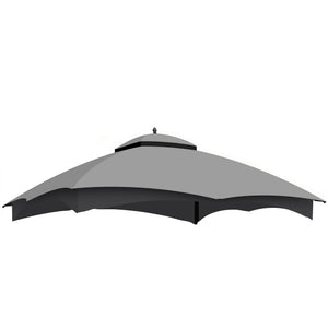 English Elm Replacement Canopy Top for 10x12 Gazebo with UV-Protective, Water-Repellent Polyester Fabric and Ventilation Grey W419P208851