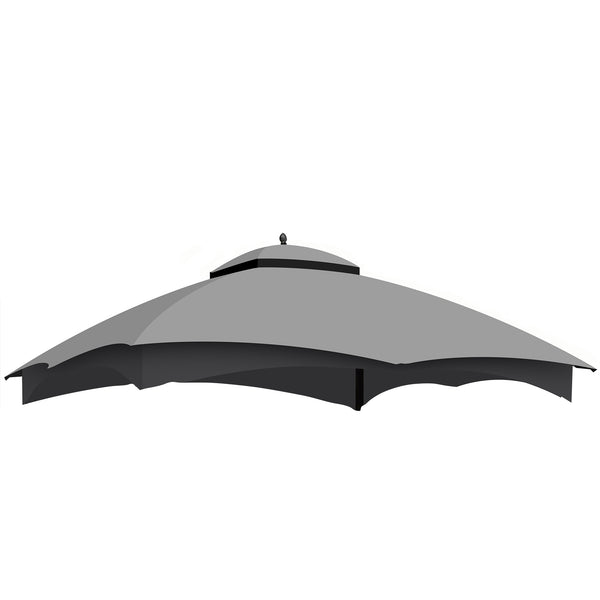 English Elm Replacement Canopy Top for 10x12 Gazebo with UV-Protective, Water-Repellent Polyester Fabric and Ventilation Grey W419P208851