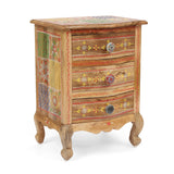 Christopher Knight Home® - Noble House - Ailey Handcrafted Boho Mango Wood 3 Drawer Nightstand