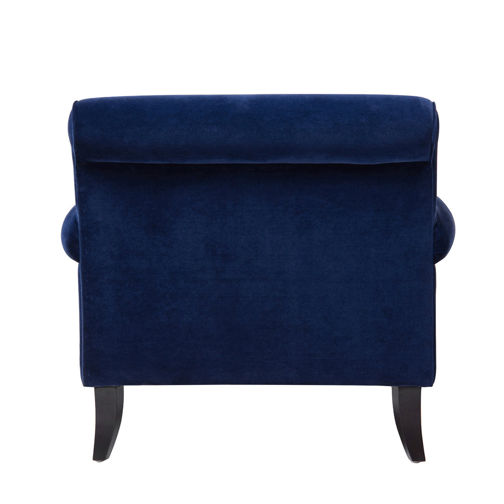 English Elm Jennifer Taylor Home - Alana 38" Navy Blue Velvet Accent Chair With Metal Casters For Stylish Comfort In Any Room B2719P238302