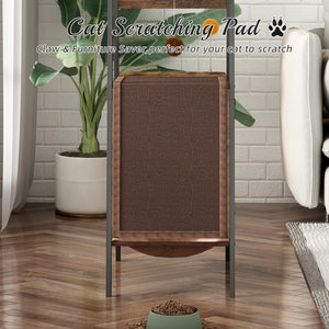 English Elm Modern 58 Inch Cat Tower with Sisal Scratching Mat Hammock and Perch for Large Breeds W2641P460041