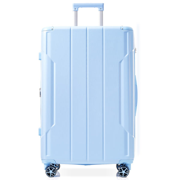 English Elm Hardshell Abs Checked Suitcase with 360 Spinner Wheels Expandable Tsa Lock 28 Inch Sky Blue N730P296747S