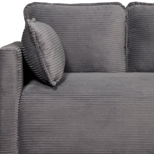English Elm 48" Corduroy Compact Loveseat with Side Pocket Solid Wood Frame for Small Spaces Grey W2715P409865