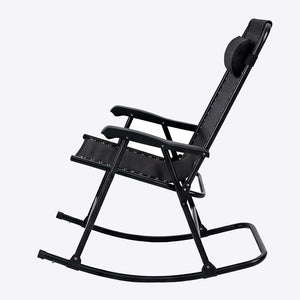 English Elm Patio Folding Rocking Chairs Set of 2 with Mesh Seat and Adjustable Headrest W5159P451092