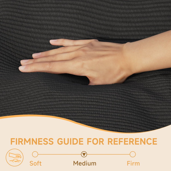 English Elm 6 Inch Corduroy Foldable Floor Mattress Full Size Futon Pad for Guest Sleeping Black T3210P477349