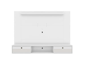 English Elm Liberty 71" TV Panel with Mounting Brackets, Flip-Down Doors, Cable Management & Display Shelf White B365P398392