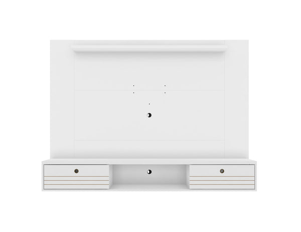 English Elm Liberty 71" TV Panel with Mounting Brackets, Flip-Down Doors, Cable Management & Display Shelf White B365P398392