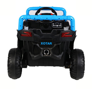 English Elm Ride on 12v Electric Kids Car with Remote Control Swing Function and Bluetooth Music Blue W1760P358711