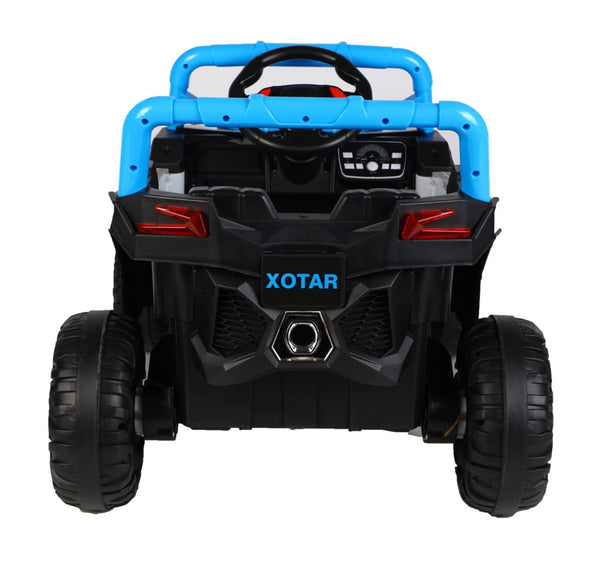 English Elm Ride on 12v Electric Kids Car with Remote Control Swing Function and Bluetooth Music Blue W1760P358711