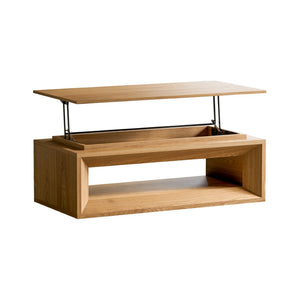 English Elm 43.3'' Wood Veneer Lift Top Coffee Table with Hidden Storage for Living Room Natural Wood W1435P453251