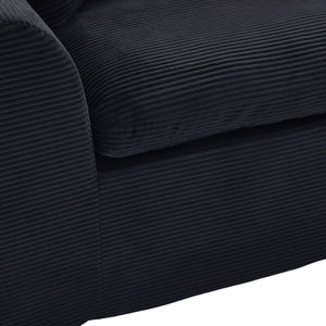 English Elm UNITED Cloud Couch Modular Sectional Sofa with Corduroy Cover, Ergonomic 2-Seater, No Assembly Needed Black W1568P371120