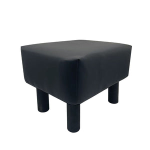English Elm Contemporary compact footstool set of 2 with leatherette upholstery, solid wood frame, easy assembly, versatile seating Black 18 L x 13 W x 18 H B2741P338665