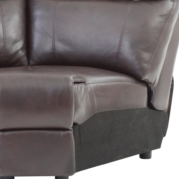 English Elm Ward G760B-W Wedge Dark Brown PU Faux Leather Sectional Connector 40"H x 66"W x 37"D Seating B078P301552