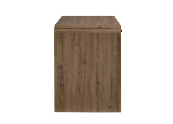 English Elm 1pc Wooden Writing Desk Dual Drawers Matte Black Pulls Light Brown Home Office B2741P482241