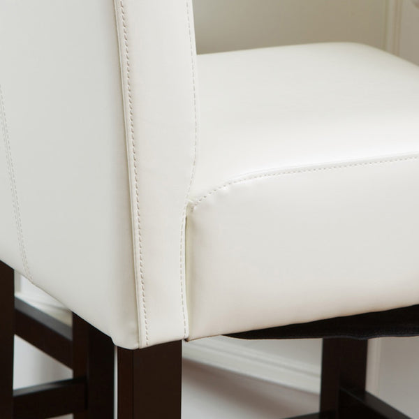 English Elm Zuma Ivory Bonded Leather Counter Stools Set of Two for Kitchen Islands N769P368553W