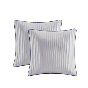 English Elm 12 Piece Madison Park Aubrey Jacquard Comforter Set Cal King Navy Paisley with 100% Cotton Sheets, Luxe Reversible Design and Decorative Pillows B03597016