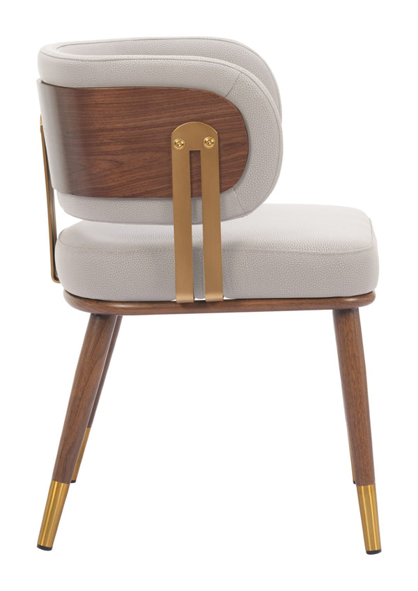 Brew Contemporary Fabric Chair with Steel Frame and Faux Wood Laminate for Elegant Dining Spaces