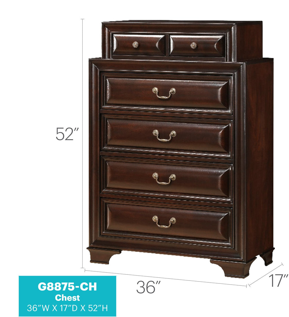 English Elm LaVita Spacious 54-Drawer Chest with Jewelry Drawers, Durable Dovetail Construction, Warm Finish Cappuccino 52 L x 38 W x 20 H B078118433