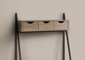 English Elm Computer Desk Modern Leaning Workstation with Spacious Drawer Storage, Metal Frame, Compact Fit taupe 64 L x 22 W x 5 H B2710P219703