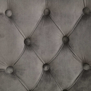 English Elm Velvet Hand-Tufted Dining Chair with Solid Wood Handles and Curved Legs, Vintage Copper Accents Gray W1143P338141