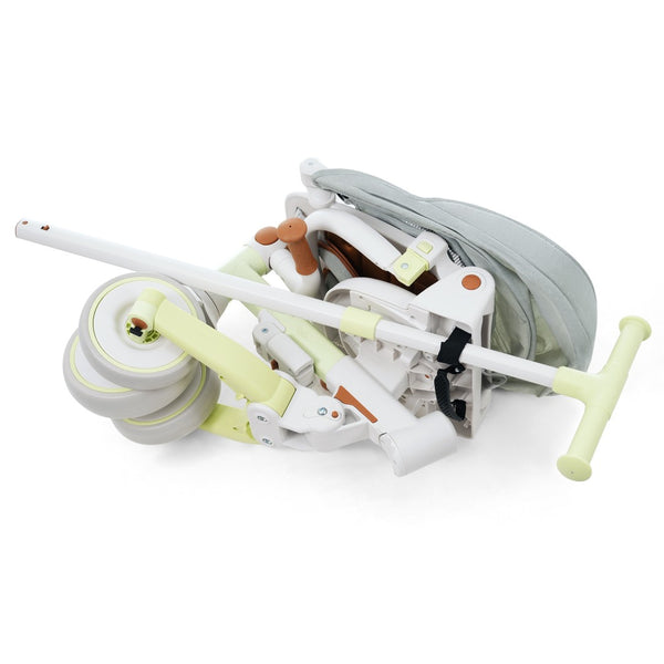English Elm 7 in 1 Convertible Toddler Trike Aluminum Foldable Push Bike with Canopy for Ages 1 to 6 Green N726P248345L