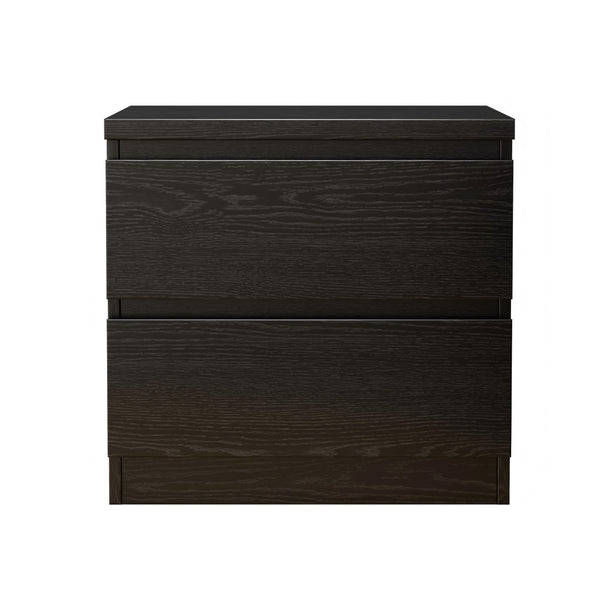 English Elm 19.7-inch Matte Finish Nightstand with Touch Release Drawers for Minimalist Bedrooms Black W3151P407884