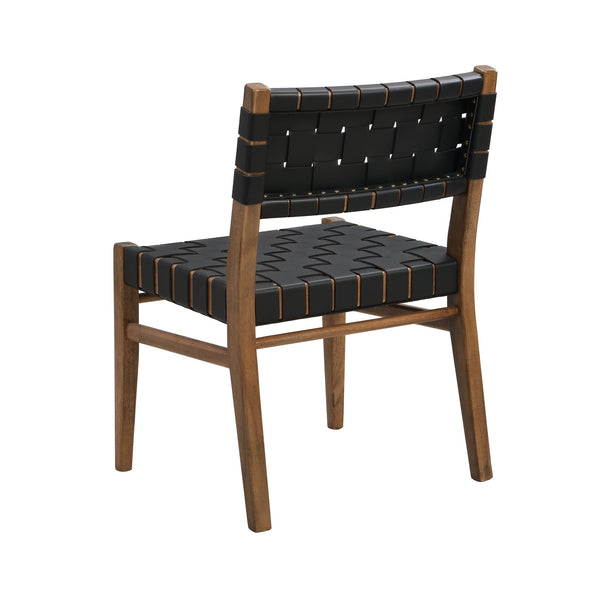 English Elm Christopher Knight Home® - DINING Modern Industrial PU Leather Dining Chair Set of 2 with Rubberwood Frame, Nailhead Trim, Durable Black 74688.00BLK