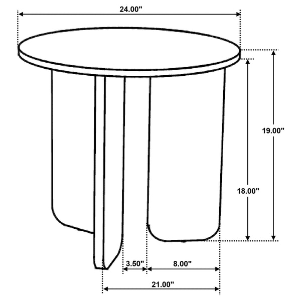 English Elm Columbo Brown Round End Table - Rustic Charm Meets Modern Design For Versatile Living Room Decor B062P375425