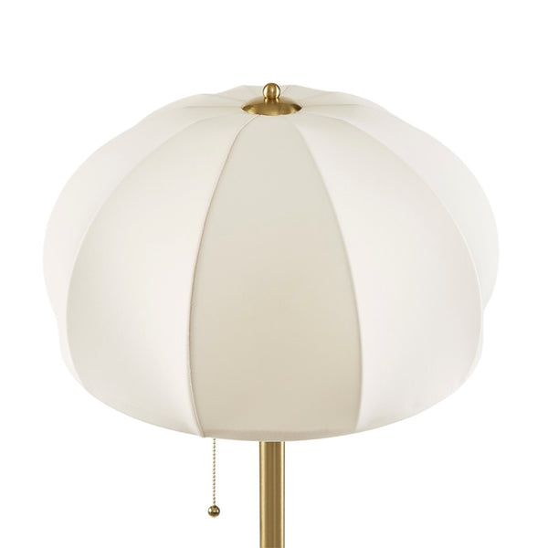 English Elm Textured Ribbed Ceramic Floor Lamp Fluted Fabric Dome Shade Warm Ambient Living Room B035P496602
