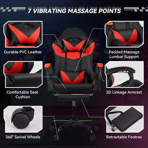 English Elm Gaming Chair Black-Red - Ergonomic Pu Seat With Rgb Lighting, Adjustable Armrests & Comfort Boost T3950P374483