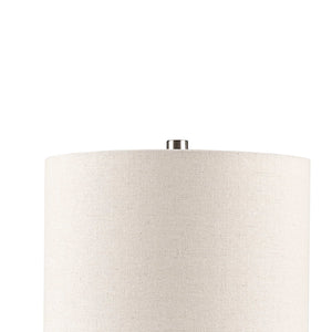 JLA Home INK+IVY - Triangular Ceramic and Wood Table Lamp — Mid-Century Two-Tone Conical Base with Cream Drum Shade, Warm Ambient Light II153-0129