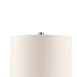 INK+IVY Tristan Modern/Contemporary Triangular Ceramic and Wood Table Lamp II153-0129 White Base/Cream Shade