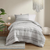 Urban Habitat Rowan Modern/Contemporary Striped Clipped Jacquard Comforter Set UH10-2485 Grey