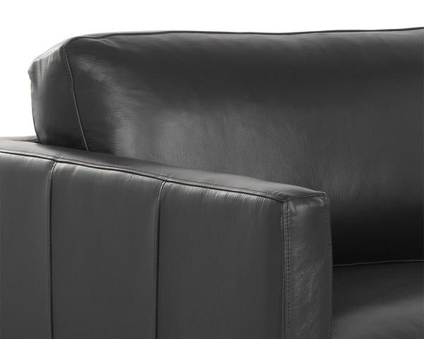 Sunpan Rogers Sofa - Luxurious Leather Comfort with Timeless Design for Your Living Room Sanctuary Cortina Black Leather