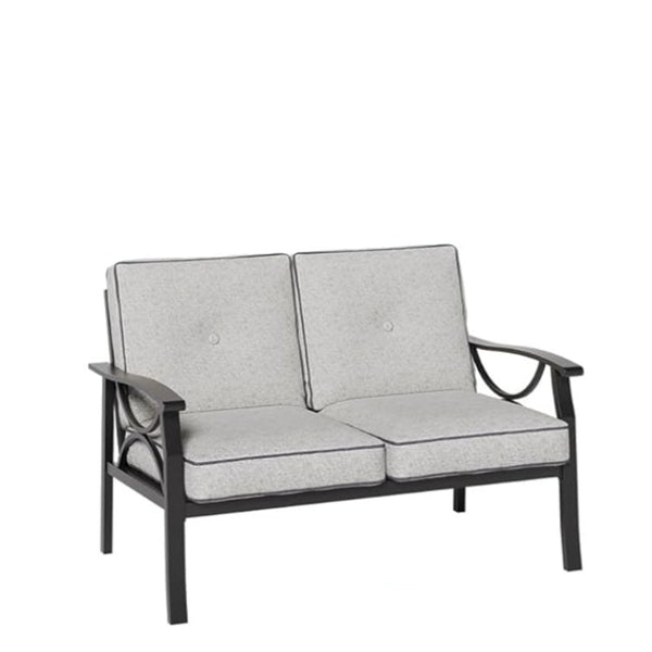 English Elm 8-piece Outdoor Conversation Set 9 Seat Steel Patio Sofa with Thick Cushions Tables Grey+Black B082S00130