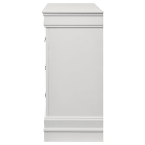 English Elm Frances Six Drawer Dresser Warm Wood Grain Finish with Nickel Bail Handles for Bedroom White B062P447791