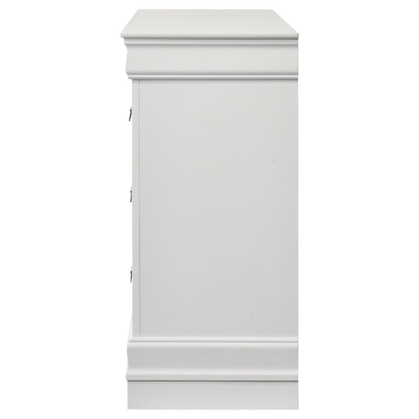 English Elm Frances Six Drawer Dresser Warm Wood Grain Finish with Nickel Bail Handles for Bedroom White B062P447791