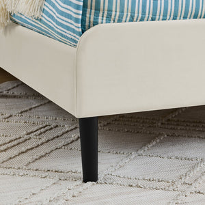 English Elm Full Velvet Upholstered Platform Bed Full Size with 2 Underbed Storage Drawers, Foam Seat, Modern Design Beige W1413P298911