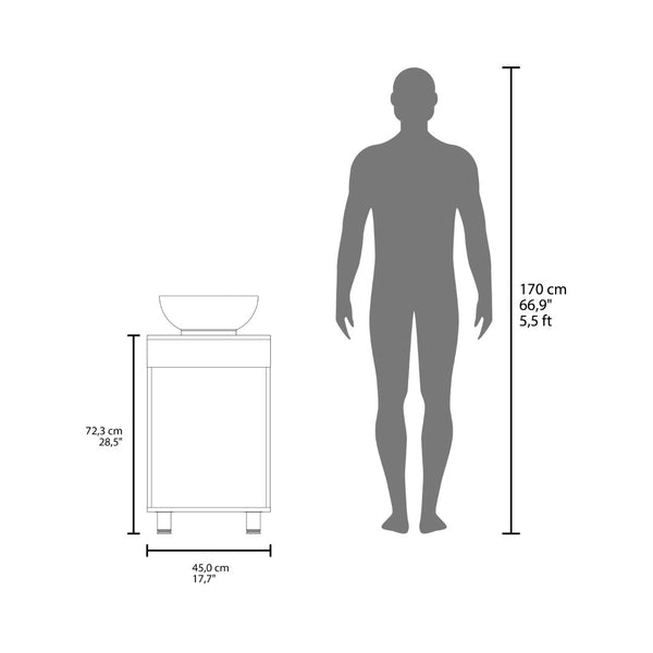 English Elm Wengue Bathroom Vanity With Integrated Vessel Sink, Spacious Storage, Modern Design For Small Spaces B062P303929-GIGA