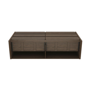 English Elm Linda 72" Walnut Brown 6-Drawer Dresser — Minimalist Low-Profile Design, Rich Wood Grain Storage (72") B365S00065