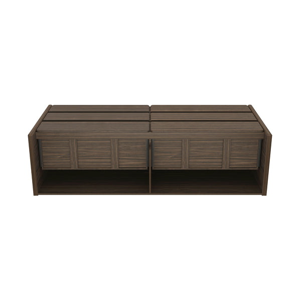 English Elm Linda 72" Walnut Brown 6-Drawer Dresser — Minimalist Low-Profile Design, Rich Wood Grain Storage (72") B365S00065