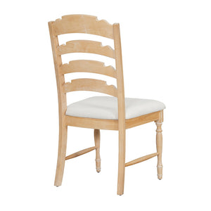 English Elm Topmax Vintage 4-Piece Upholstered Dining Chair Set - Stylish Serrated Backs & Natural Finish Comfort N717P170412A-GIGA